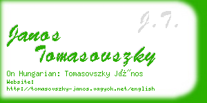 janos tomasovszky business card